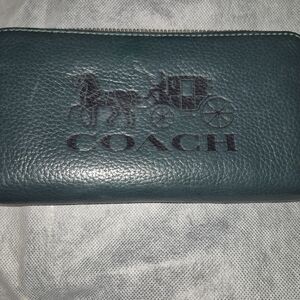 Coach Teal Leather Wallet